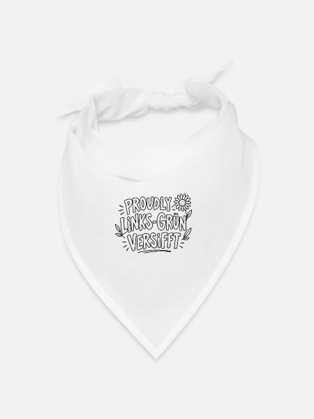 Proudly Links-Grün Versifft – Statement - Bandana Dreieckstuch - Weiß