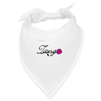 Tango mit Rose / Tango with Rose (2c) - Bandana Dreieckstuch - Weiß - Vorne