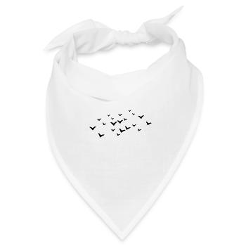 Vögel - Bandana Dreieckstuch - Weiß - Vorne