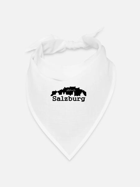Skyline of Salzburg/Austria - Bandana Dreieckstuch - Weiß