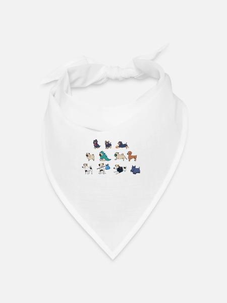 Süße Hunde - Bandana Dreieckstuch - Weiß
