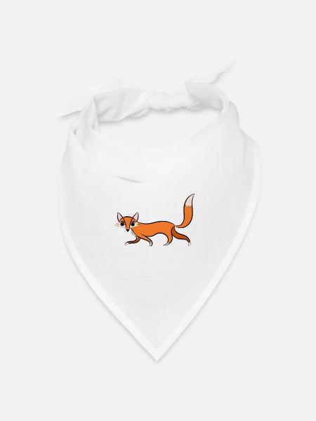 Fuchs Illustration - Bandana Dreieckstuch - Weiß