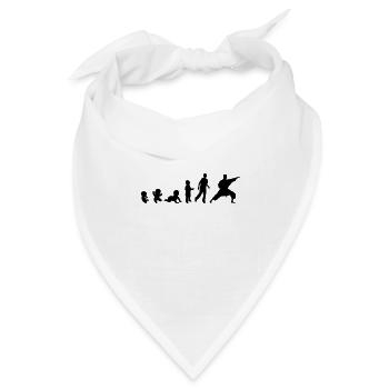Evolution Mensch Männer Sport Karate - Bandana Dreieckstuch - Weiß - Vorne