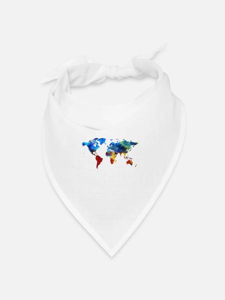 Farbenfrohe Welt! - Bandana Dreieckstuch - Weiß