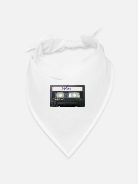 Retro DJ MixTape - Bandana Dreieckstuch - Weiß