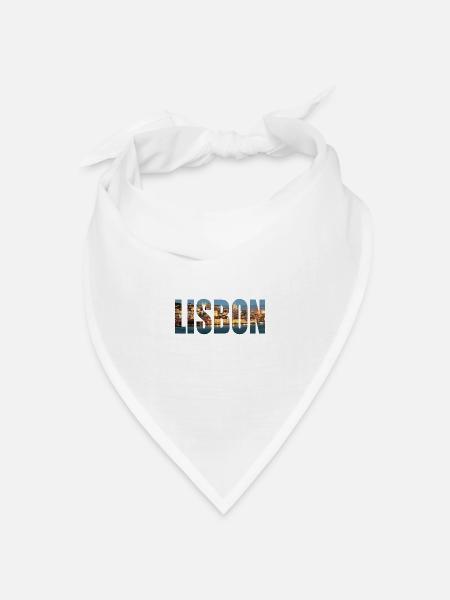 LISSABON, PORTUGAL - Bandana Dreieckstuch - Weiß