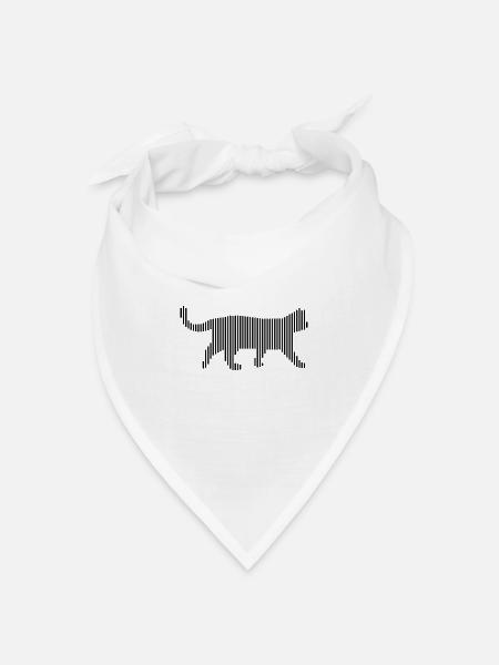 Katze - Bandana Dreieckstuch - Weiß