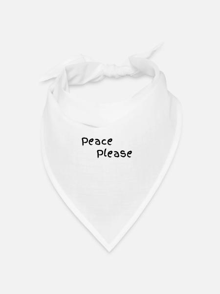 Peace please - Bandana Dreieckstuch - Weiß