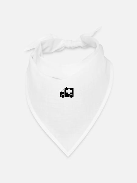 Krankenwagen - Bandana Dreieckstuch - Weiß