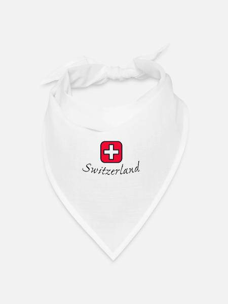Schweiz - Bandana Dreieckstuch - Weiß