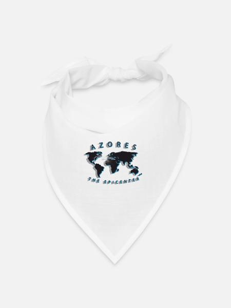 Azores the epicenter Erdbebenzentrum Portugal - Bandana Dreieckstuch - Weiß