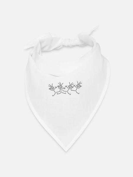 Happy Party Stick Figures - Bandana Dreieckstuch - Weiß