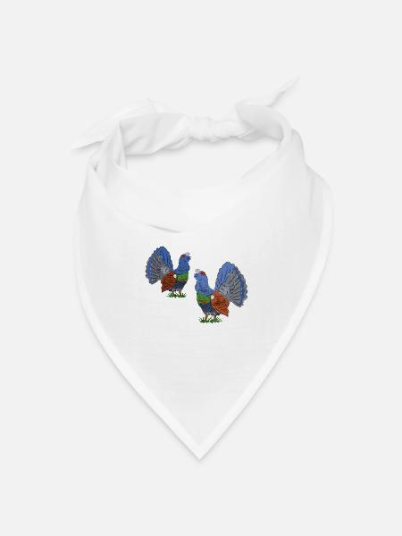 Faszinierende Auerhahn-Duo-Illustration - Bandana Dreieckstuch - Weiß