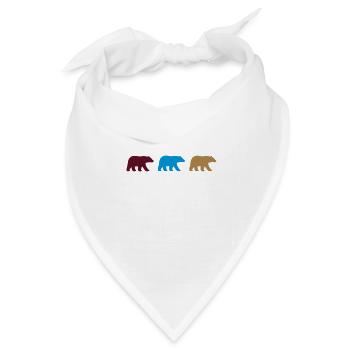 drei Bären - Bandana Dreieckstuch - Weiß - Vorne