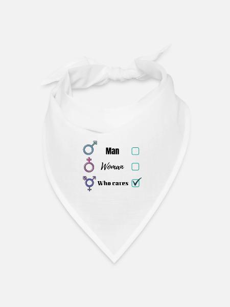 Kleidung Ich bin nicht binär - Bandana Dreieckstuch - Weiß