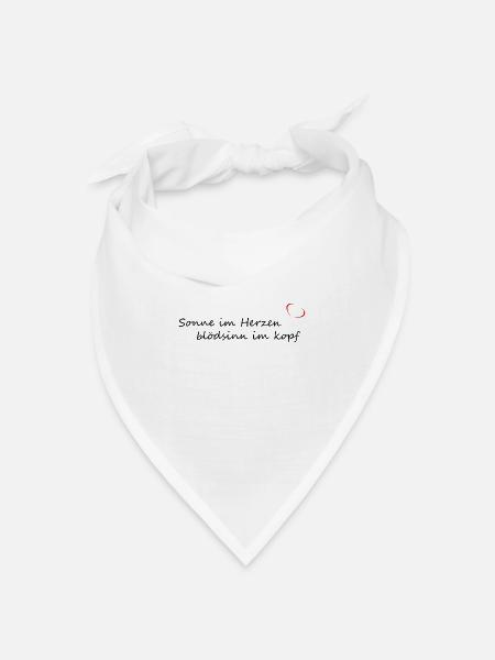 Sonne im Herzen, Blödsinn im Kopf - Bandana Dreieckstuch - Weiß