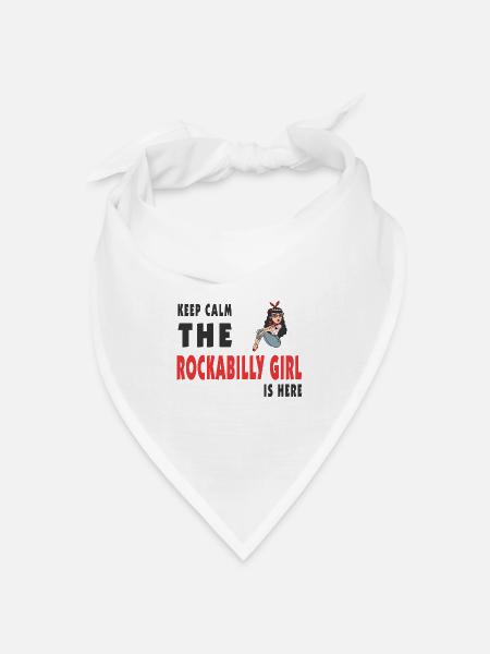 Keep Calm Rockabilly Girl - Bandana Dreieckstuch - Weiß