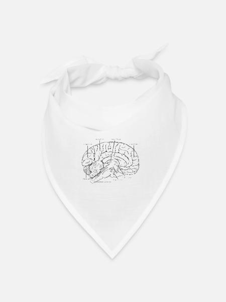 Gehirn - Bandana Dreieckstuch - Weiß