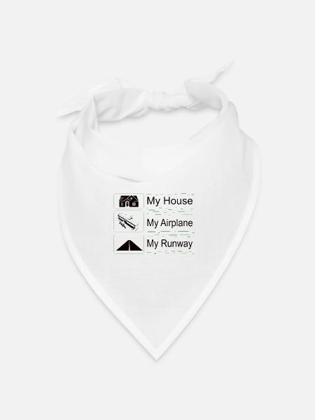Mein Haus, mein Flugzeug, Meine Landebahn - Bandana Dreieckstuch - Weiß