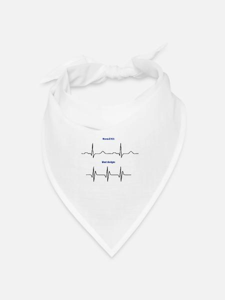 Normales EKG vs. Design-EKG - Bandana Dreieckstuch - Weiß