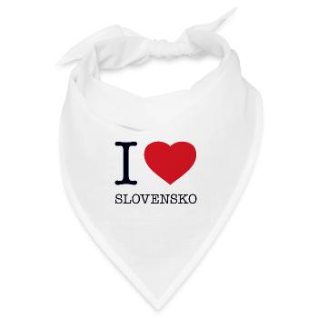I LOVE SLOVAKIA Slowakei - Bandana Dreieckstuch - Weiß - Vorne