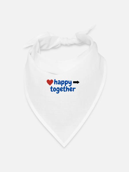 happy together 1 - Bandana Dreieckstuch - Weiß
