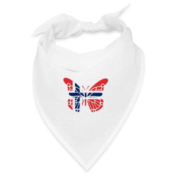 Norwegen Flagge Schmetterling - Bandana Dreieckstuch - Weiß - Vorne