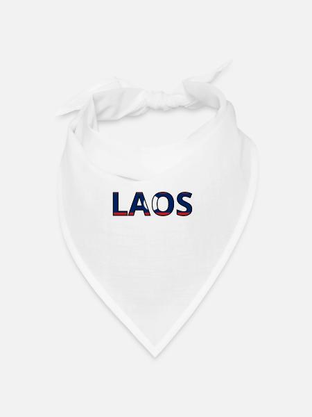 Flagge von Laos - Bandana Dreieckstuch - Weiß