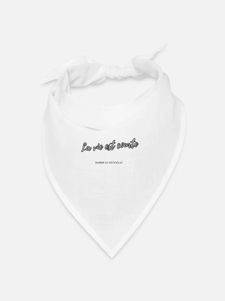 Das Leben ist kurz - Bandana Dreieckstuch - Weiß