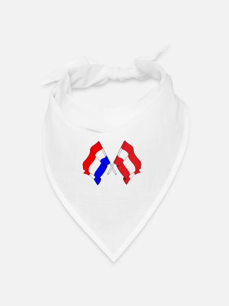 Flagge Niederlande, Flagge Österreich - Bandana Dreieckstuch - Weiß