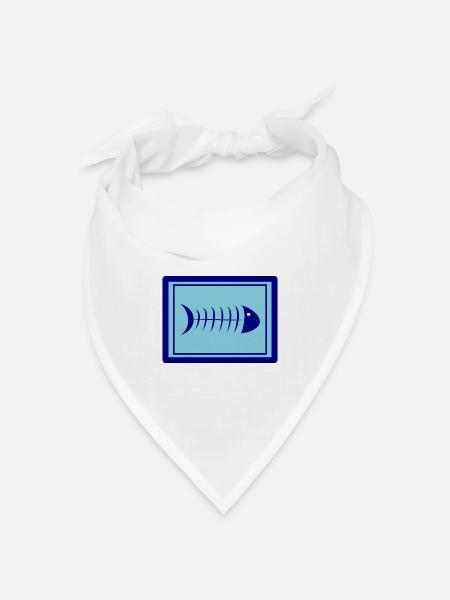 SARDINE. FISCH. APRILSCHERZ. OSTERN. MEER - Bandana Dreieckstuch - Weiß