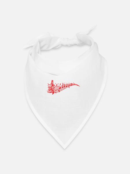 Weihnachten Notenspiel - Bandana Dreieckstuch - Weiß
