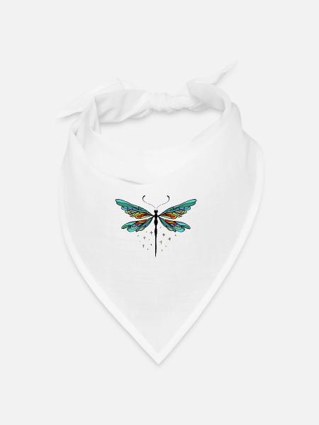 Dragonfly Libelle - Bandana Dreieckstuch - Weiß