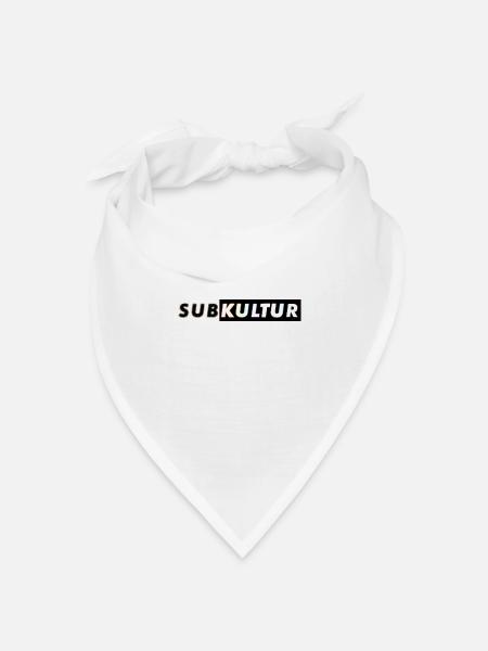Subkultur Bass Outline - Bandana Dreieckstuch - Weiß