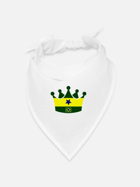 Brasilien Krone - Bandana Dreieckstuch - Weiß