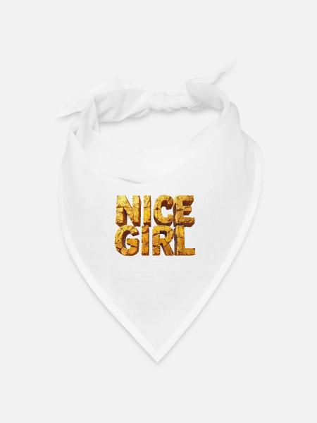 Nice Girl – Monumentale Buchstaben am Himmel - Bandana Dreieckstuch - Weiß