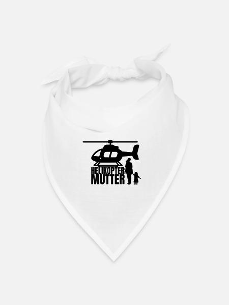 Helikopter Mutter Spruch Humor - Bandana Dreieckstuch - Weiß
