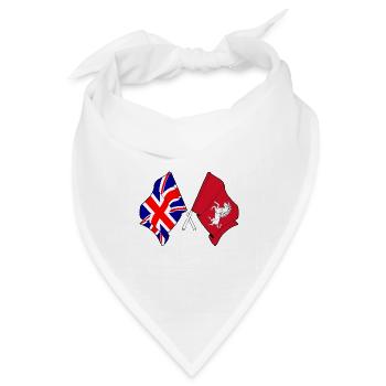 Kent-Flagge + Großbritannien-Flagge - Bandana Dreieckstuch - Weiß - Vorne