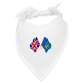 Suffolk & Großbritannien kreuzte Flaggen - Bandana Dreieckstuch - Weiß - Vorne