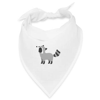 Süßer neugieriger racoon minimalistischen Stil - Bandana Dreieckstuch - Weiß - Vorne