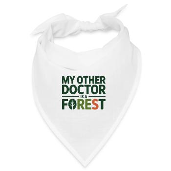 Naturheilkunde Mein anderer Arzt ist ein Wald - Bandana Dreieckstuch - Weiß - Vorne