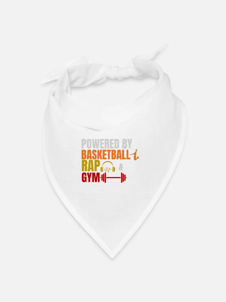 Powered by Basketball Rap & Gym Streetwear Design  - Bandana Dreieckstuch - Weiß