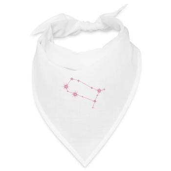 Zwilling, Sternbild, Sternzeichen, Pastellrosa - Bandana Dreieckstuch - Weiß - Vorne