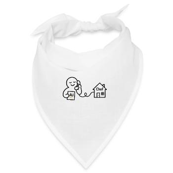 Chef - Bin krank heute  - Bandana Dreieckstuch - Weiß - Vorne