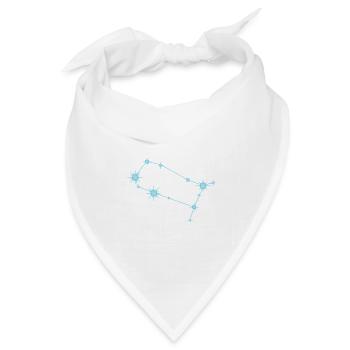 Zwillinge Stern Sternbild Tierkreiszeichen Pastellblau - Bandana Dreieckstuch - Weiß - Vorne