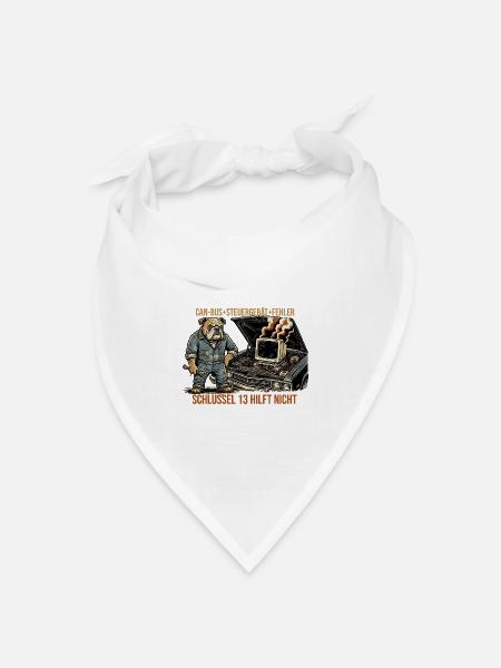 Kfz Mechatroniker Spruch T-Shirt Werkstatt Mechani - Bandana Dreieckstuch - Weiß