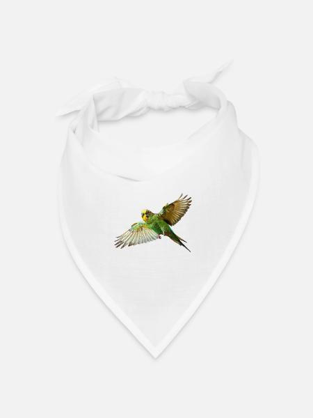 Wellensittich Kanarienvogel - Bandana Dreieckstuch - Weiß