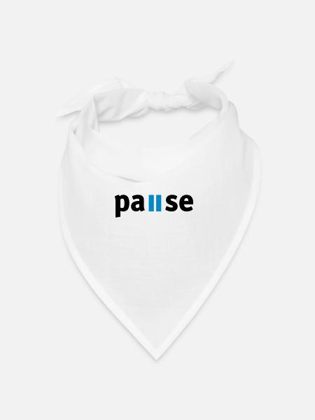 Pause - Bandana Dreieckstuch - Weiß