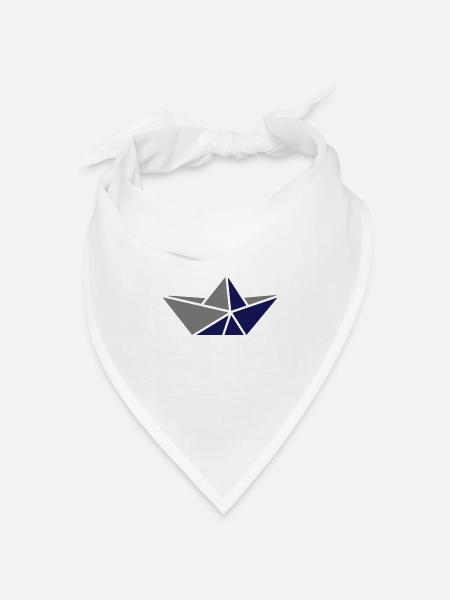 Papierschiff - Bandana Dreieckstuch - Weiß