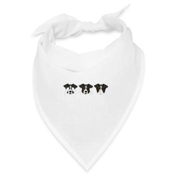 Lustiger Hunde - Bandana Dreieckstuch - Weiß - Vorne